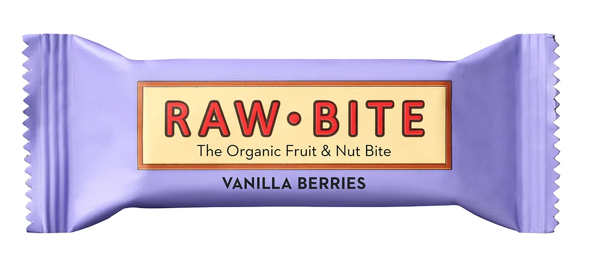 Raw Bite energybar rode bessen/vanille bio & raw 50g
